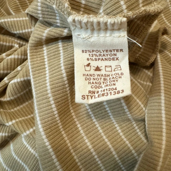 NWOT Bohme | Essential Striped Tan Mock Neck (S) - Picture 4 of 5